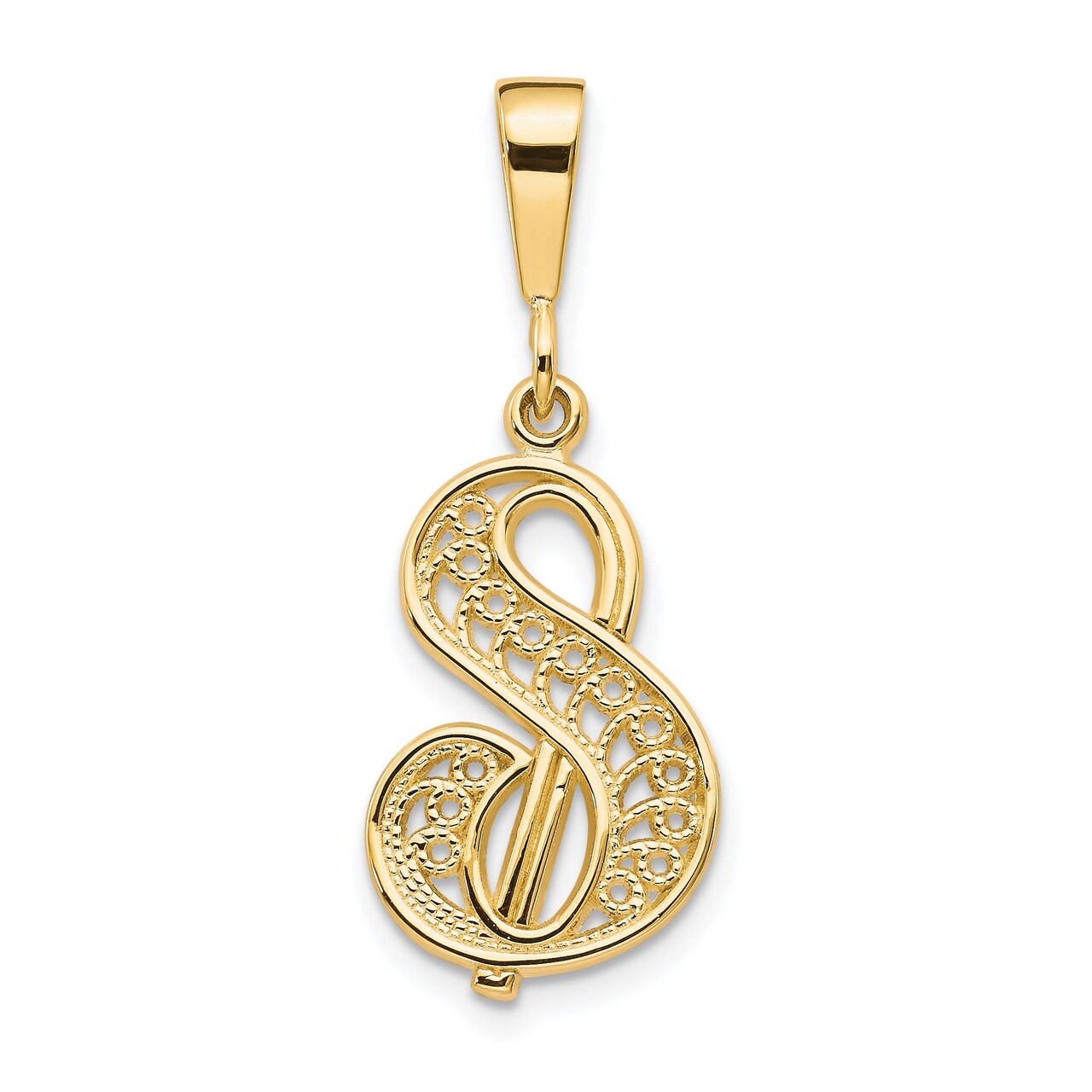 14K Gold Initial S Charm Jewelry FindingKing 28mm Long X 14mm Wide Approx.